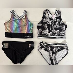 2 Sets Justice Girl’s Bikinis Swimwear Size XL 16/18